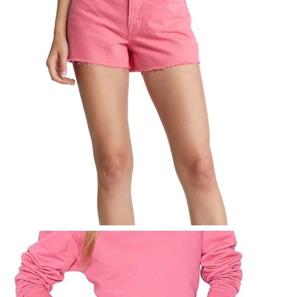 FRAME Le Brigette Pink Denim Shorts - Picture 8 of 8